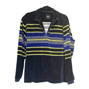 Vintage Fila Sport Velour 1/4 Zip Pullover Men Sz M Collectible Rugby Spell Out